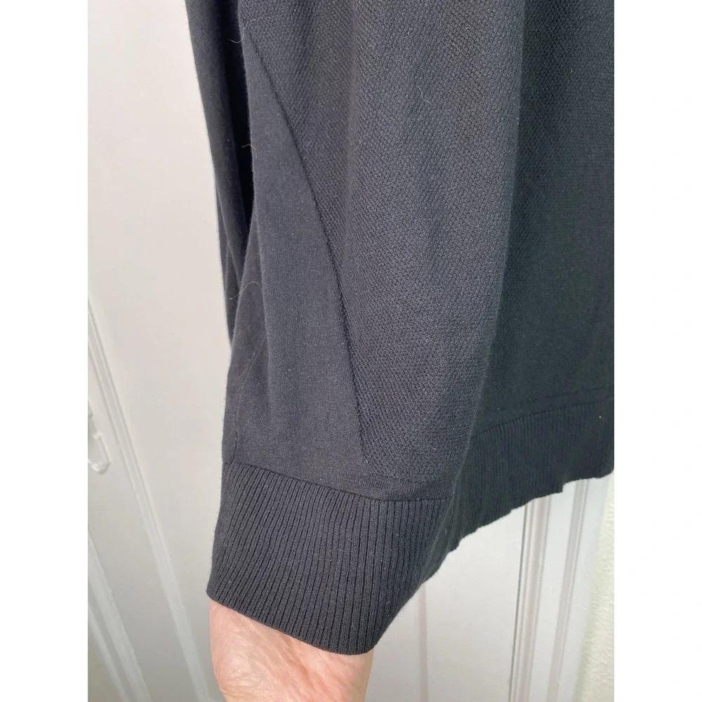 Nike Men's L Black Stretchy Rayon Blend Long Sleeve Crew Neck Pullover Sweater